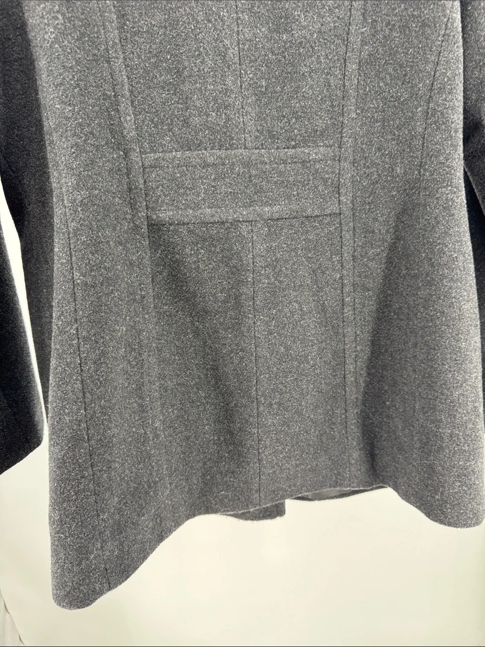 London Fog Women's Dark Charcoal Pea Coat L wool blend winter outdoors neutral